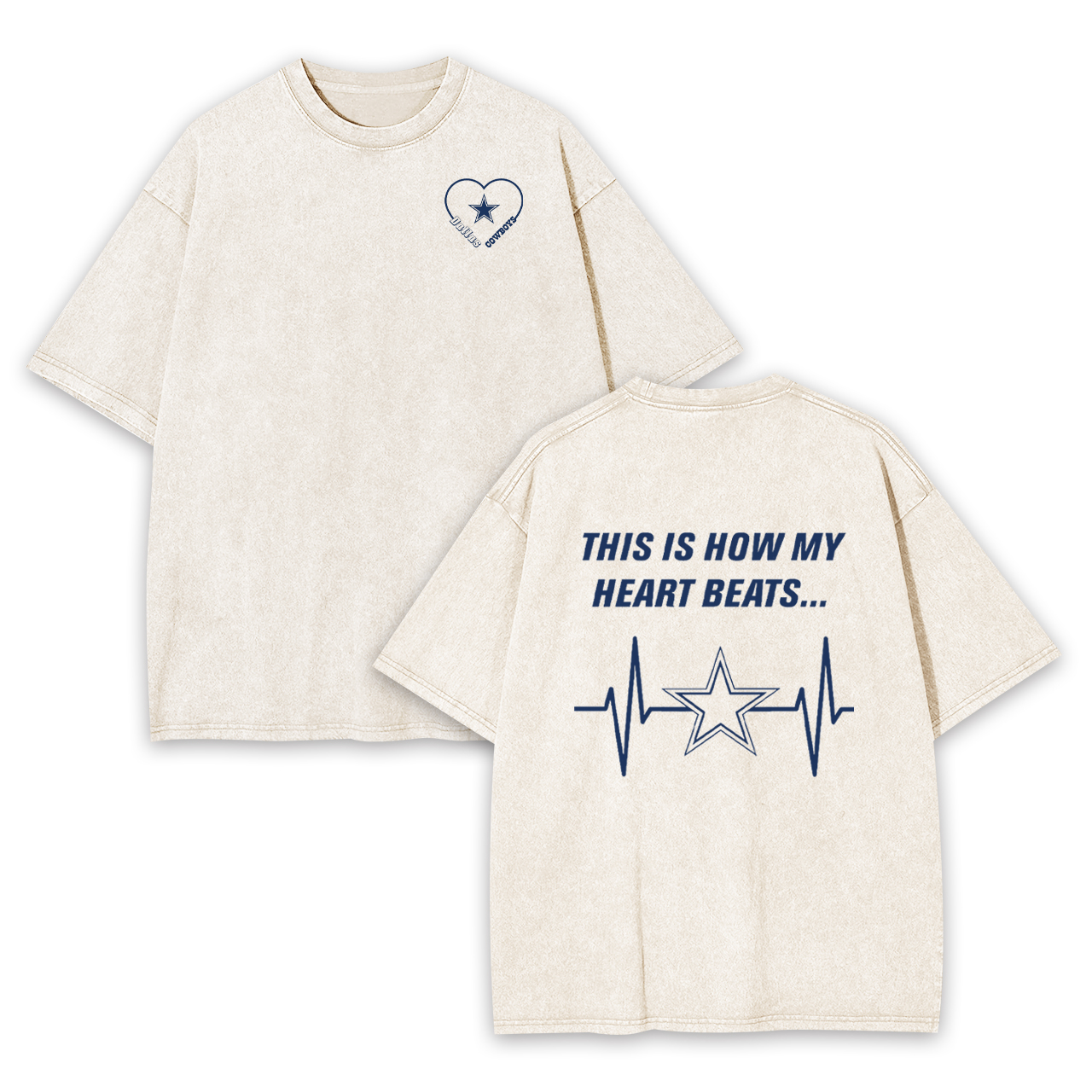 This is How My Heart Beats Dallas Cowboys Garment-dye Tees