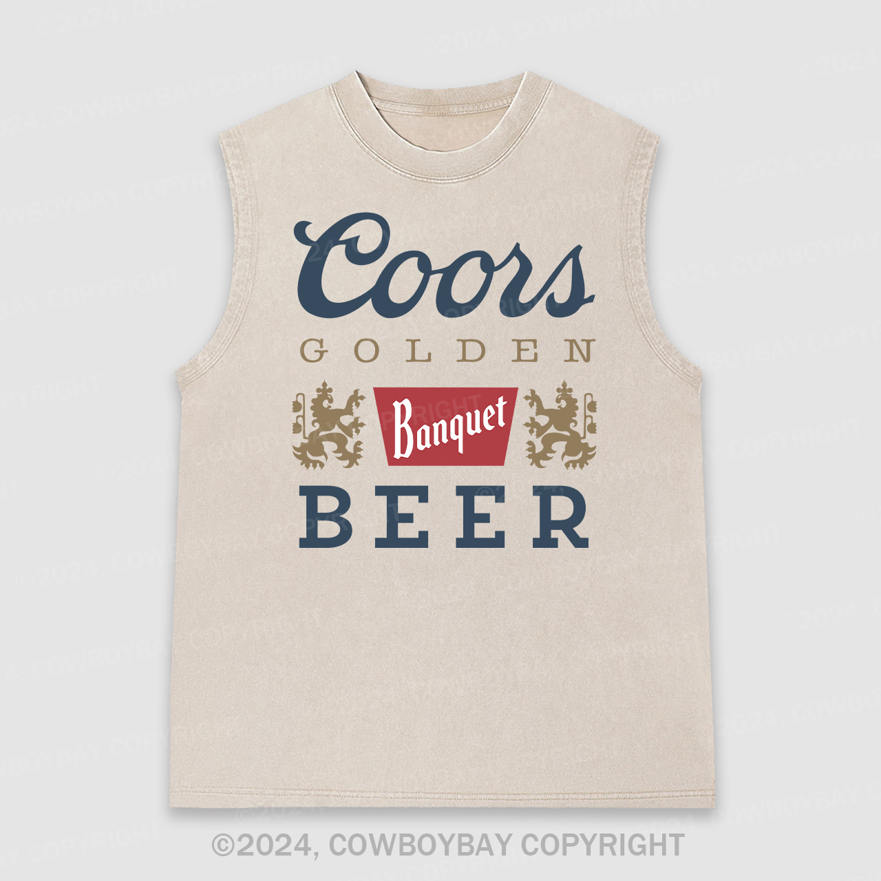 Coors And Beer Vintage Vibe Cowboy Washed Tanks