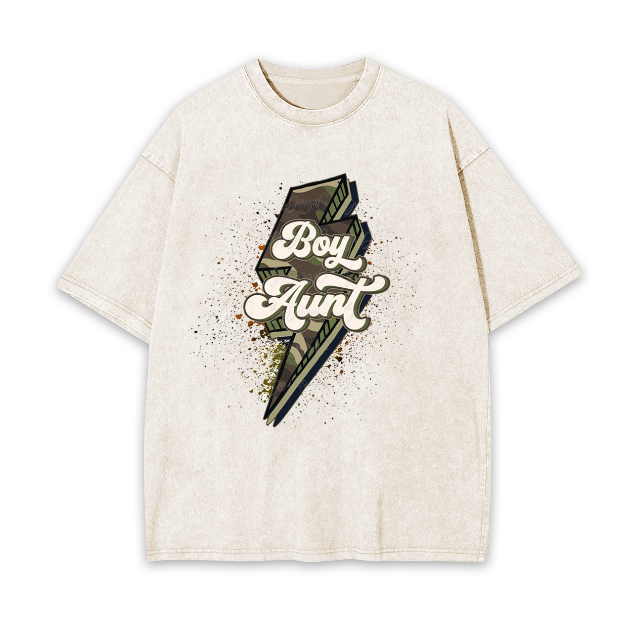 Boy Aunt Lightning Splash Garment-dye Tees