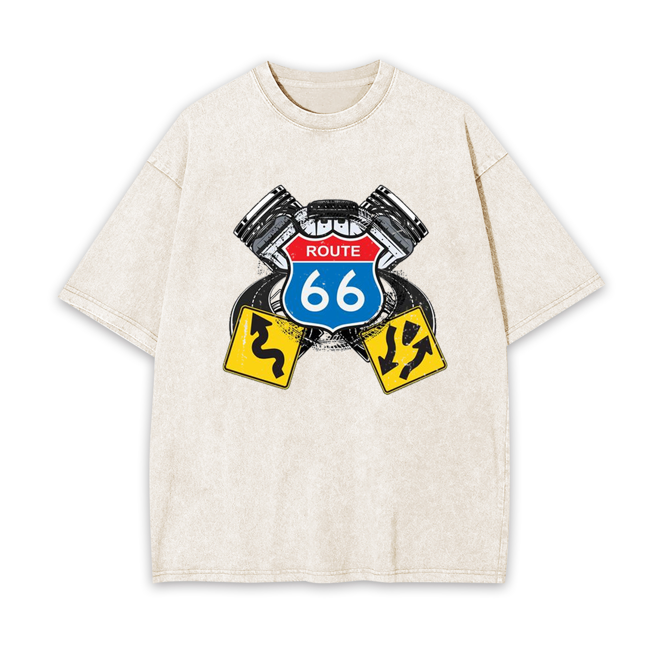 Route 66 Classic Car American Roads Garment-dye Tees