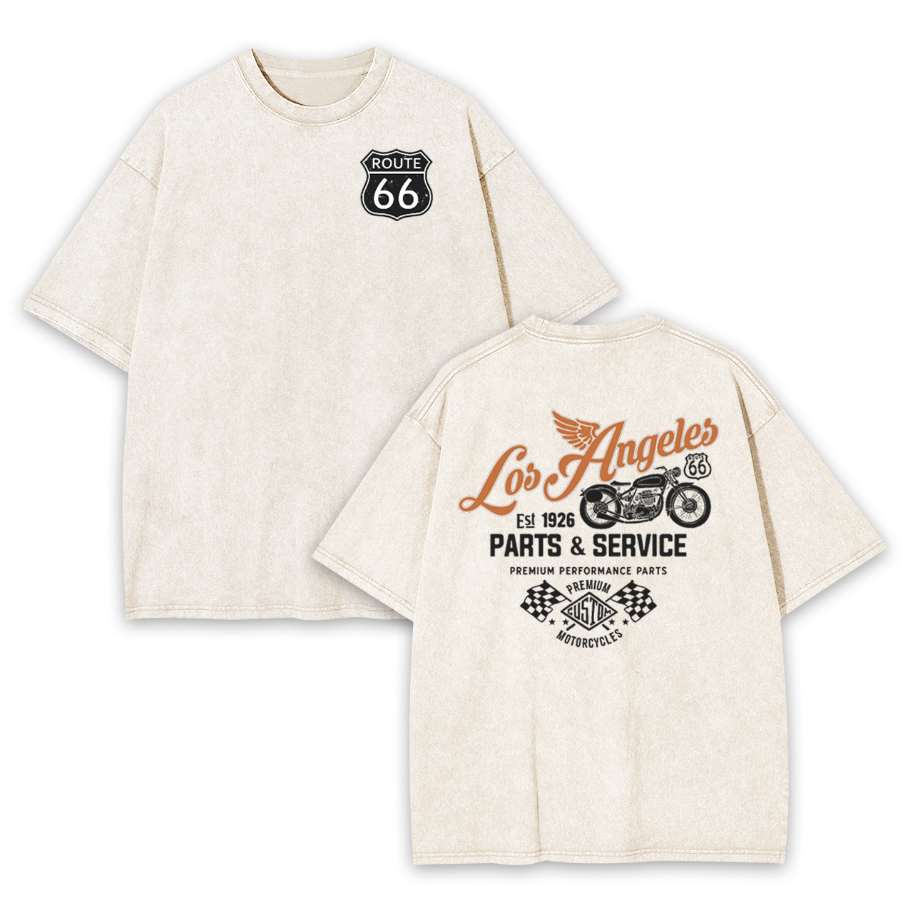 Route 66 Los Angeles Parts Garment-dye Tees