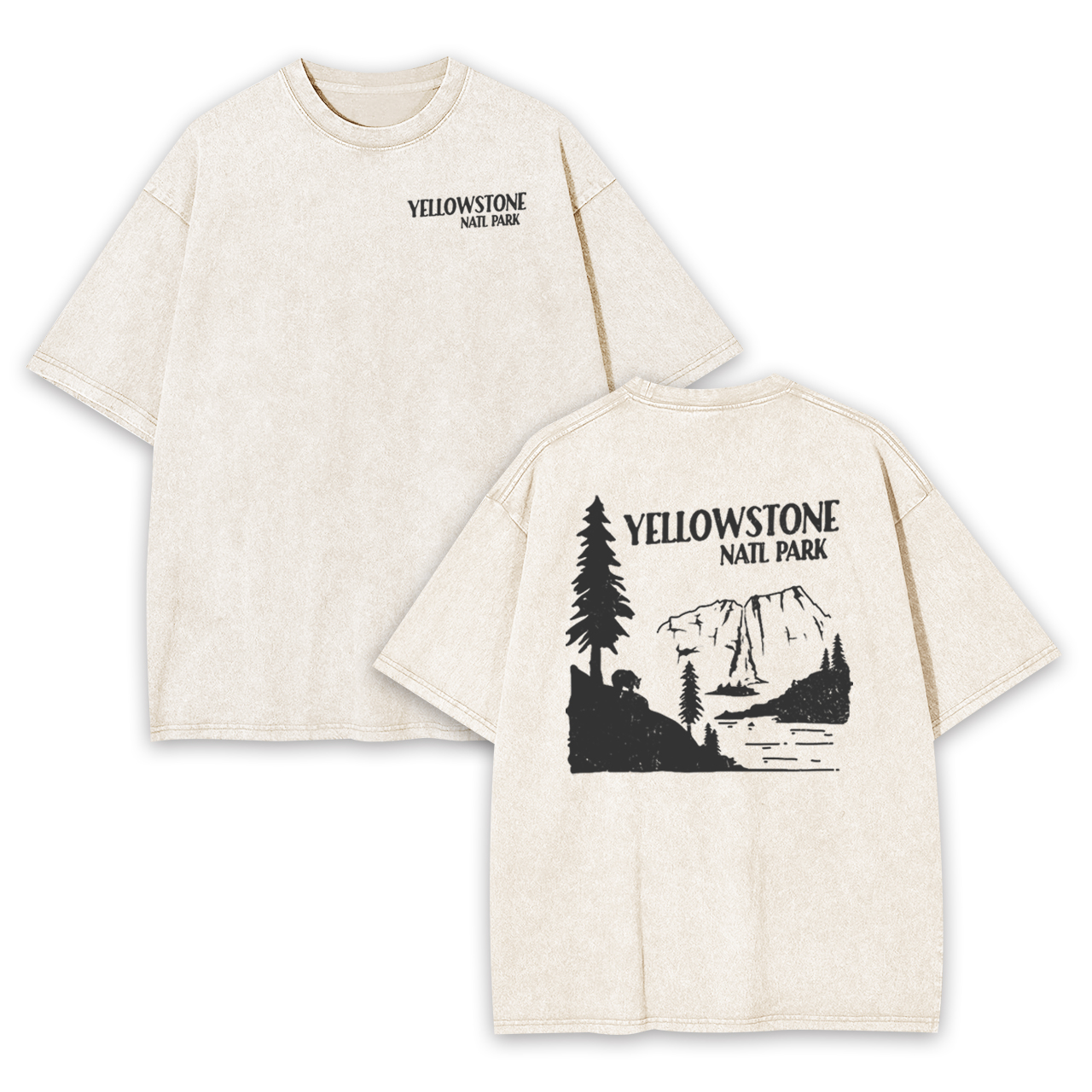 Yellowstone National Park Art Print Garment-dye Tees
