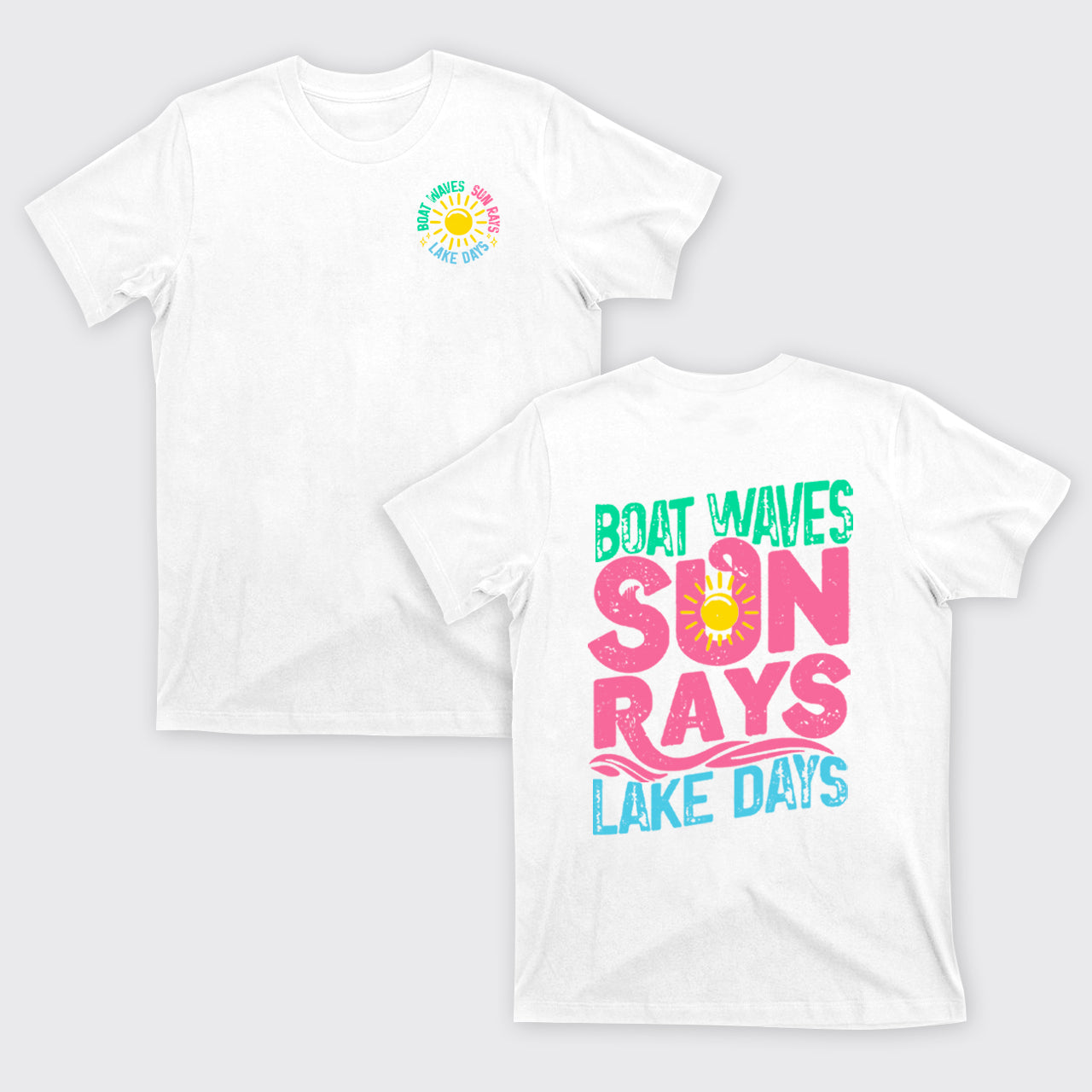 Boat Waves Sun Rays Lake Days T-Shirts