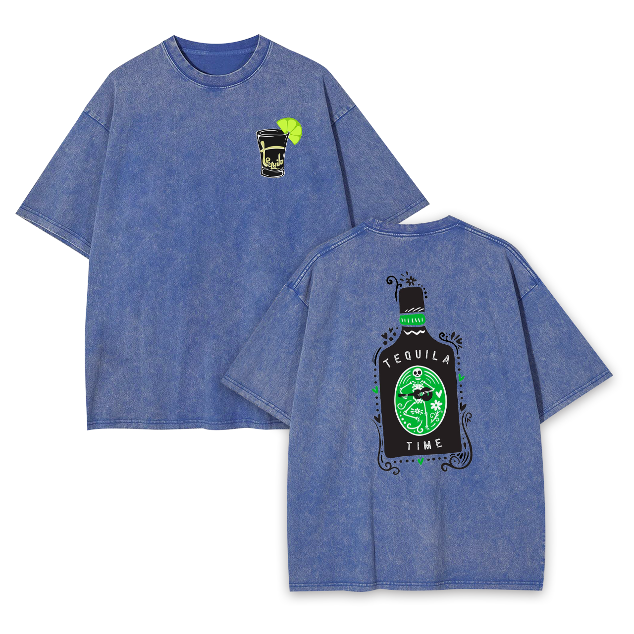 Green And Black Tequila Garment-dye Tees