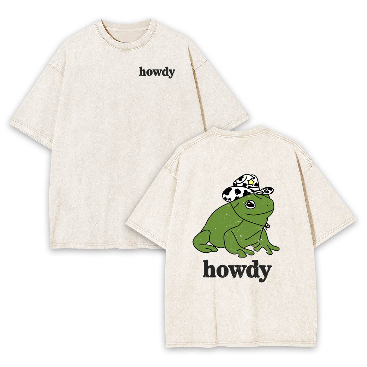 Howdy Cute Frog Garment-dye Tees