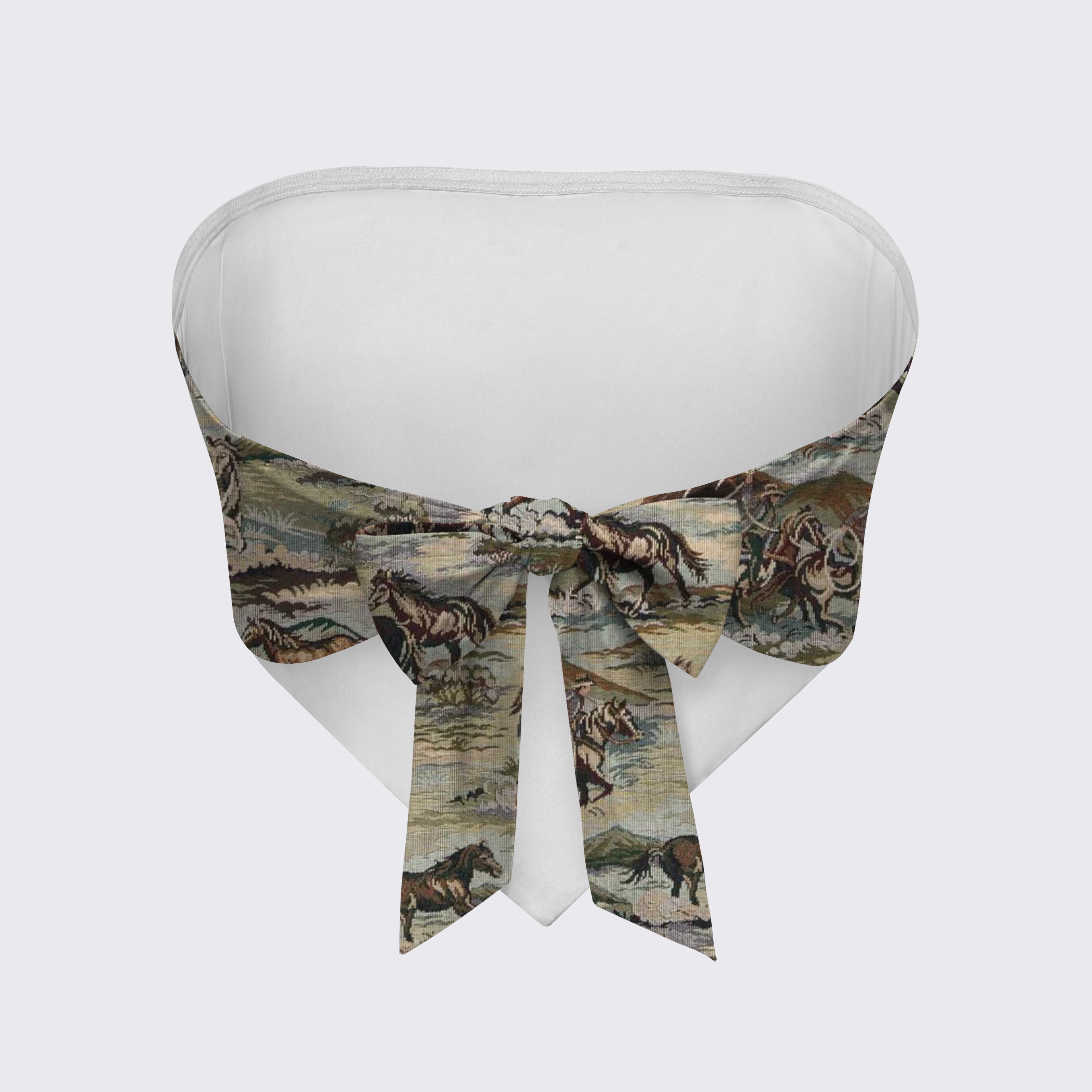 Western Jacquard Camo Print Tube Tops