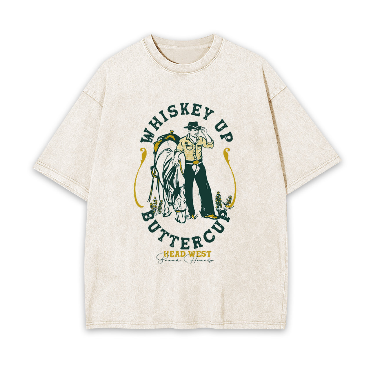 Whiskey Up Buttercup Garment-dye Tees