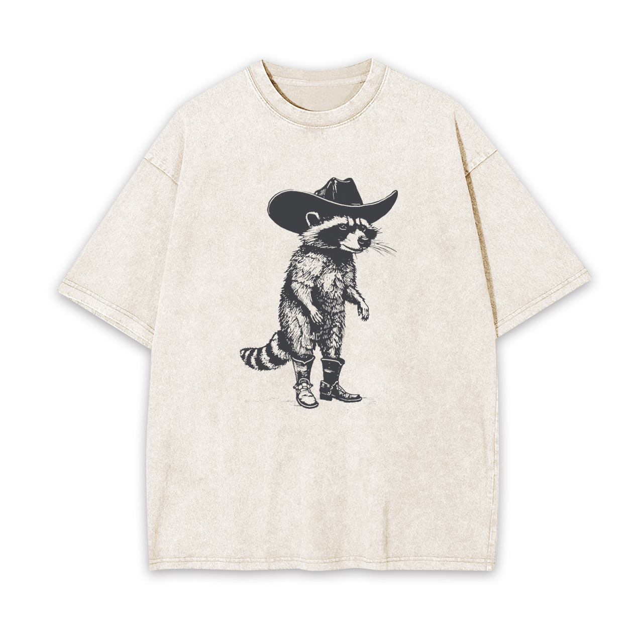 Vintage Cowboy Racoon Retro 90s Garment-dye Tees