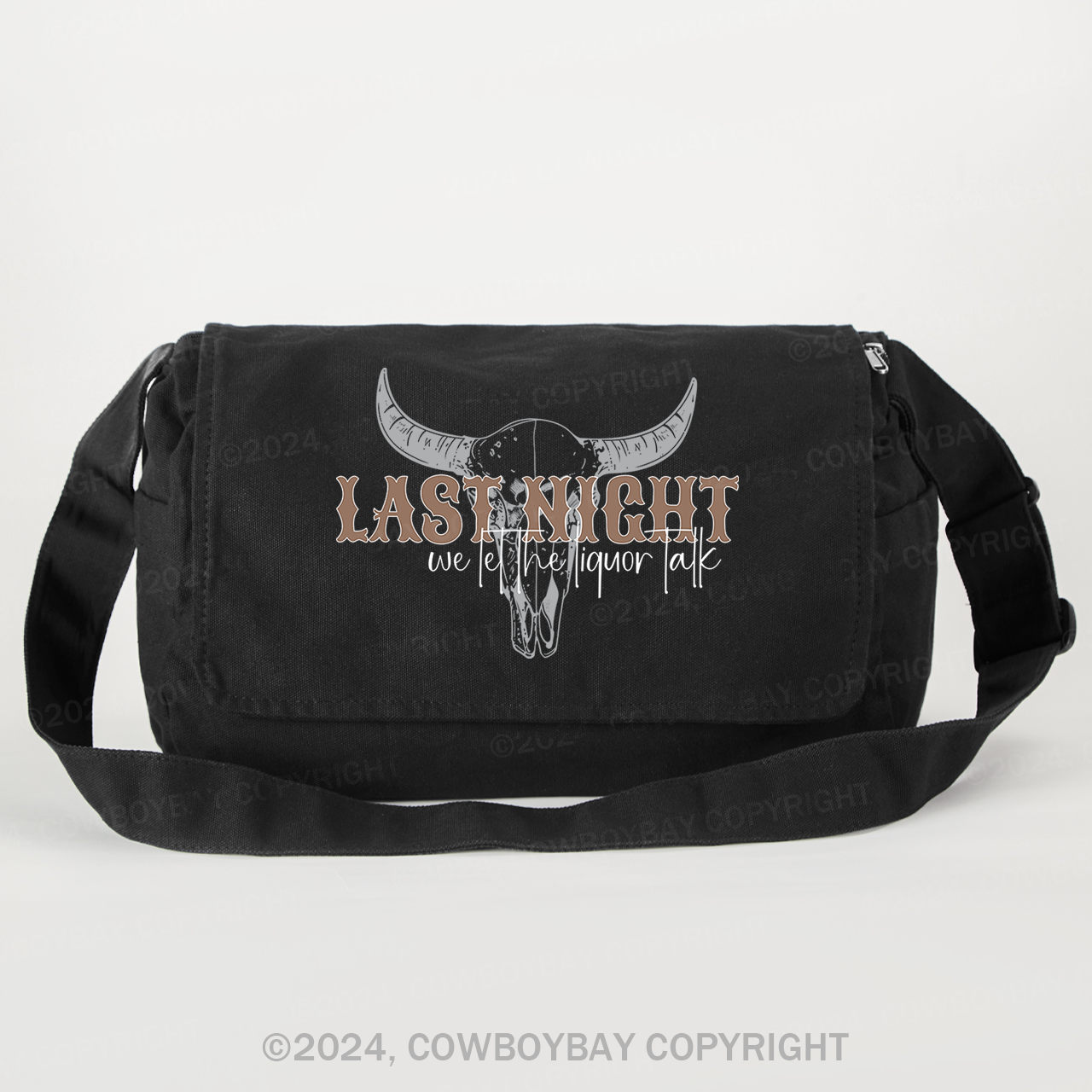 Country Concert Last Night We Let The Liquor Talk Messenger Bag