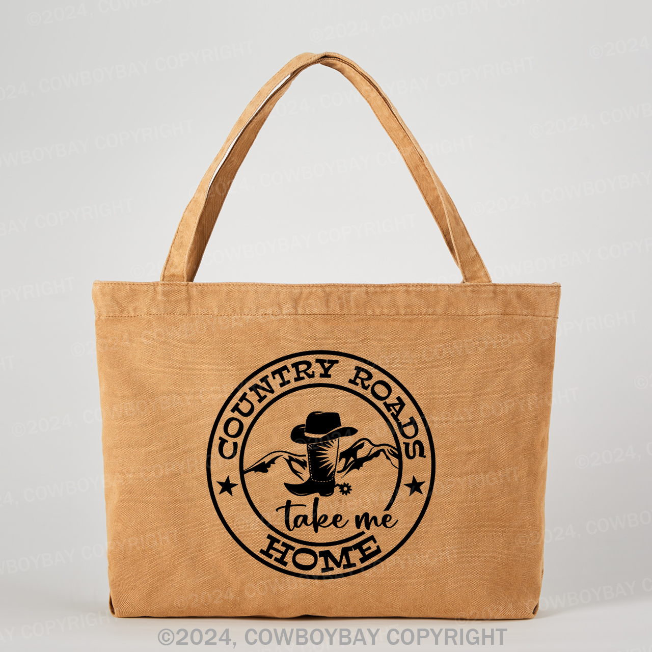 Country Roads Take Me Home Cowboy Tote Bag