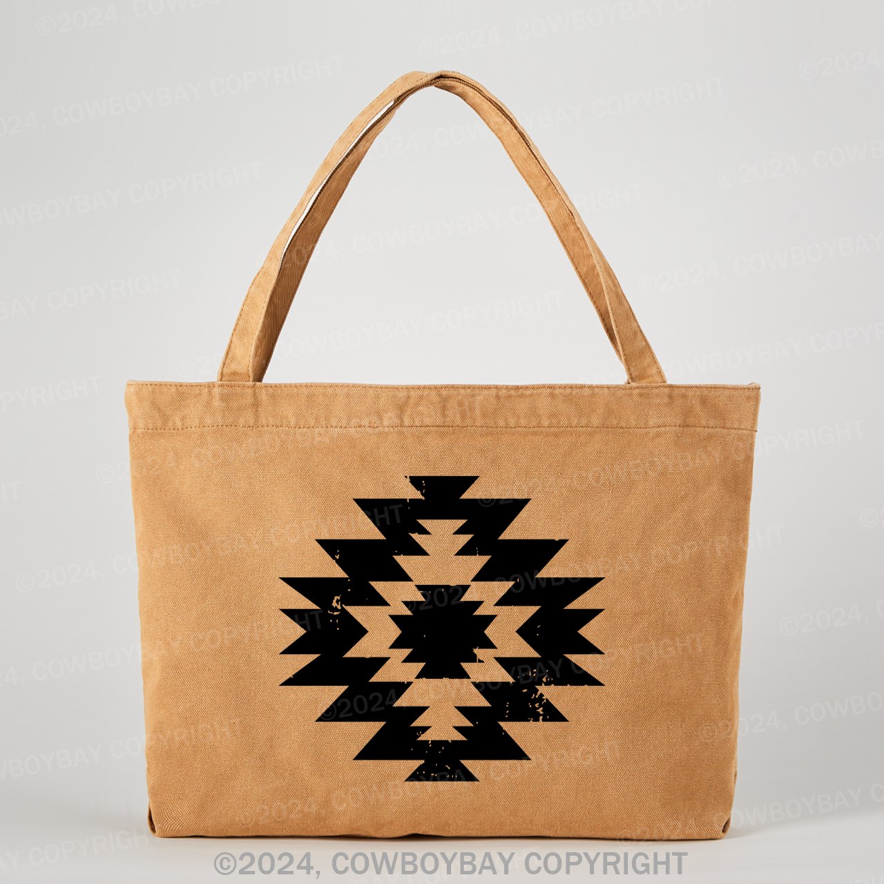 Western Aztec Graphic Cowboy Tote Bag