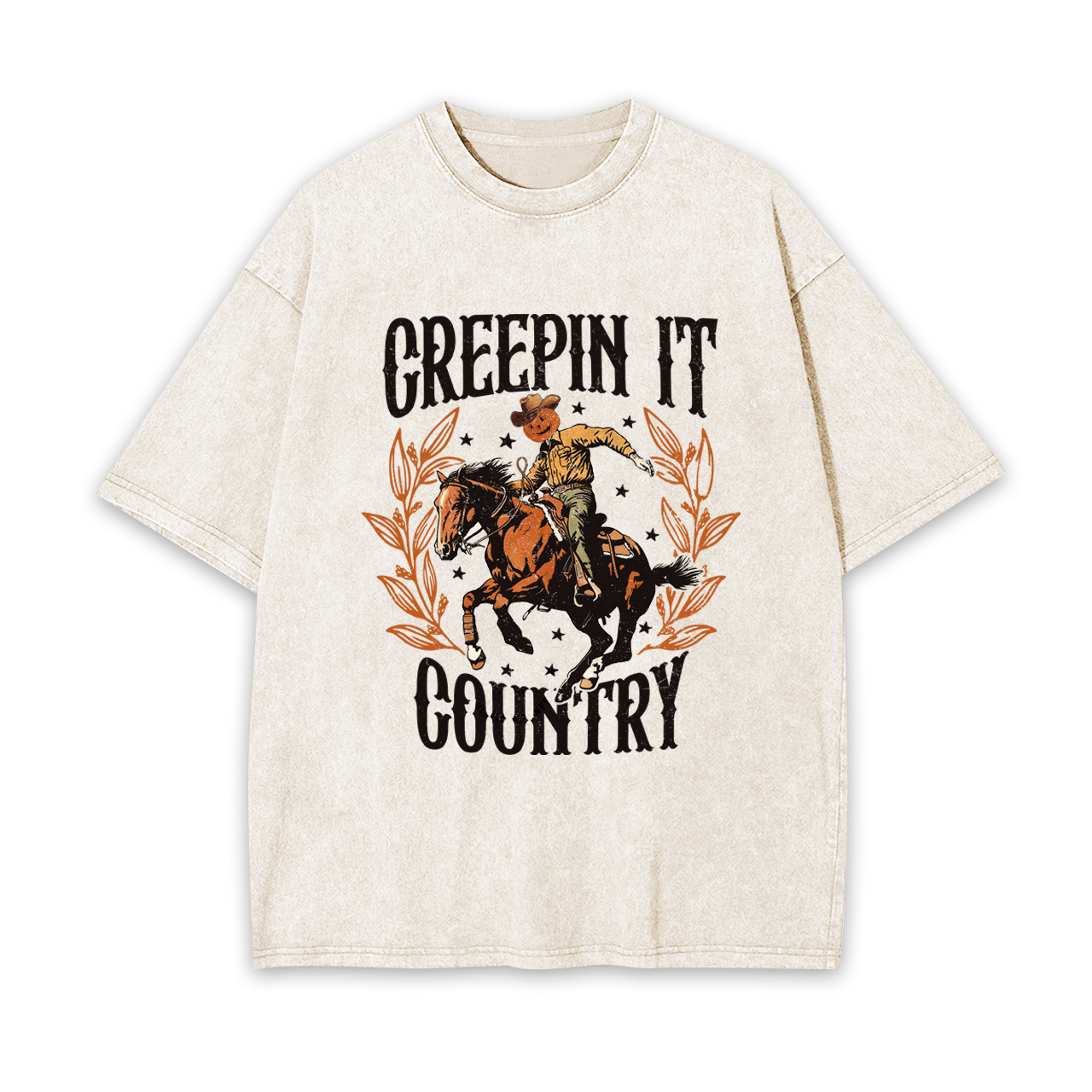 Creepin It Country Western Halloween Garment-dye Tees