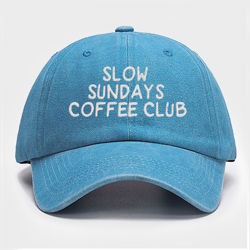 Slow Sundays Coffee Club Embroidered Baseball Cap