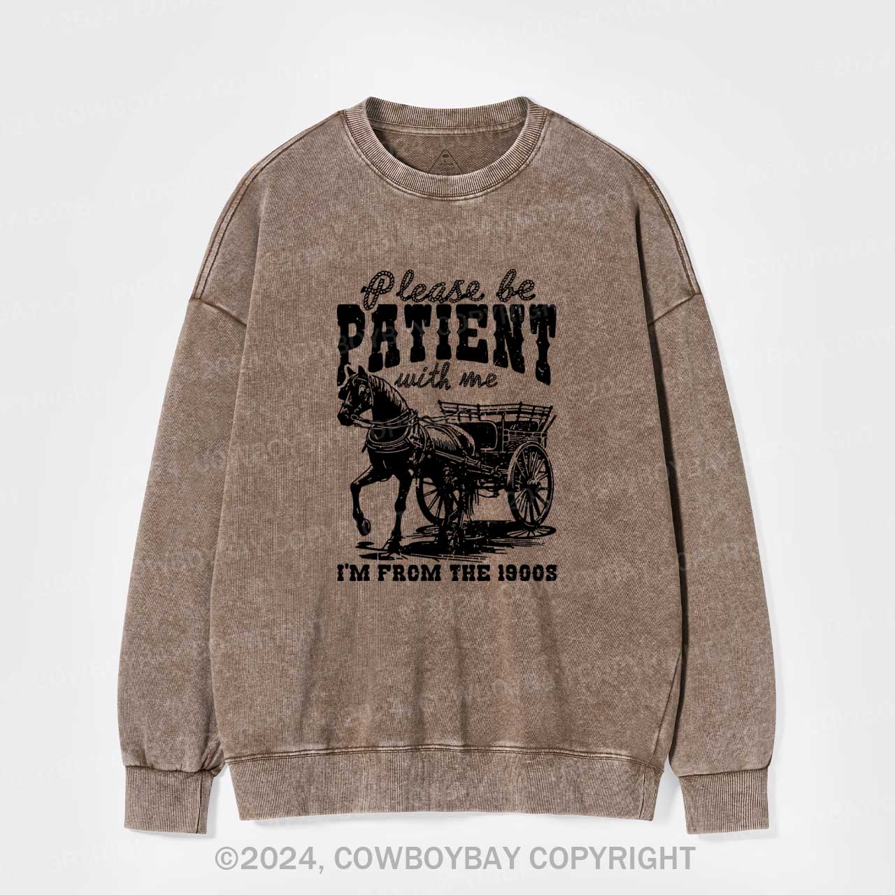 Please Be Patient With Me Washed Sweatshirts