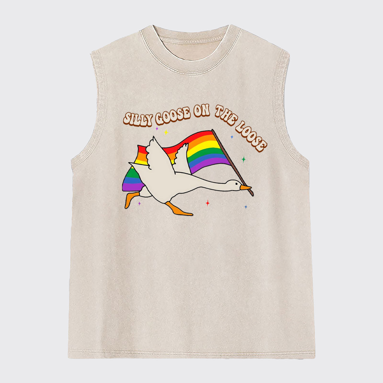 Pride Flag Goose Washed Tanks