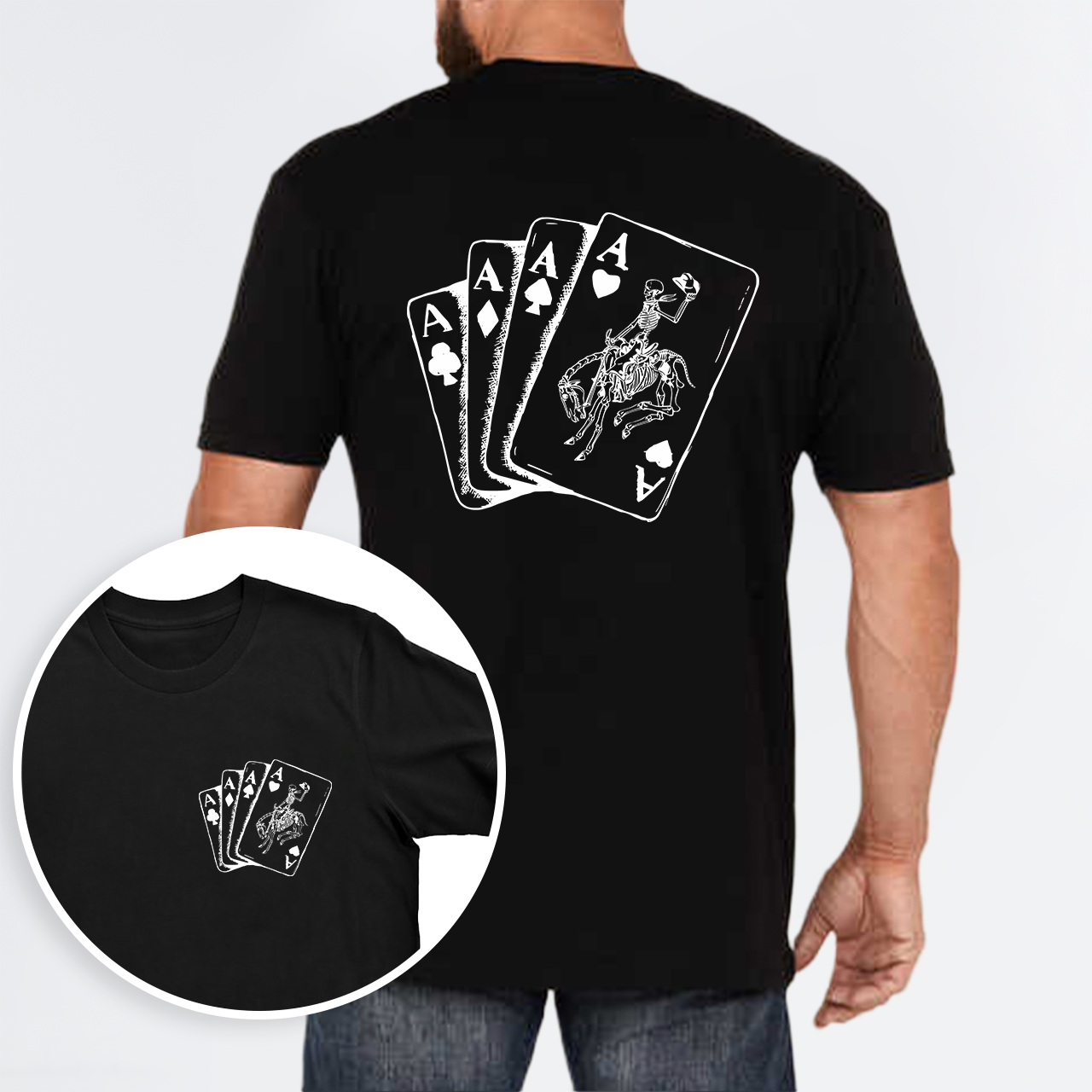 Halloween Skeleton Cowboy Playing Cards Western T-Shirts