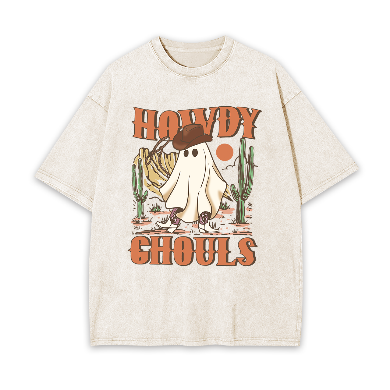 Howdy Ghouls Halloween Garment-dye Tees