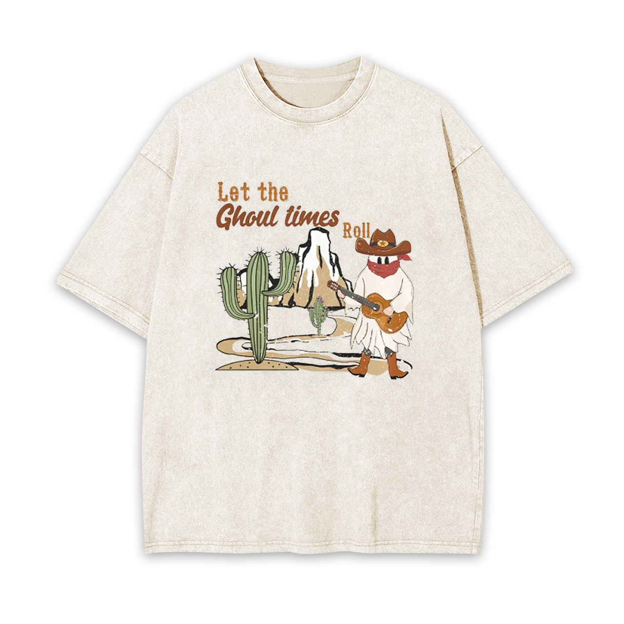 Let The Ghoul Times Roll Halloween Garment-dye Tees