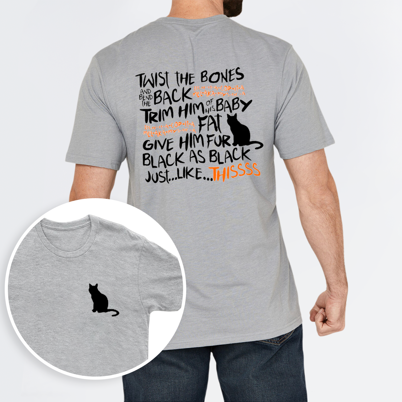 Halloween Daydreaming Cat double sided printing T-Shirts