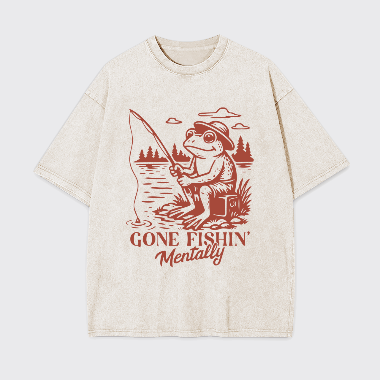 Funny Frog-Gone Fishin' Garment-dye Tees