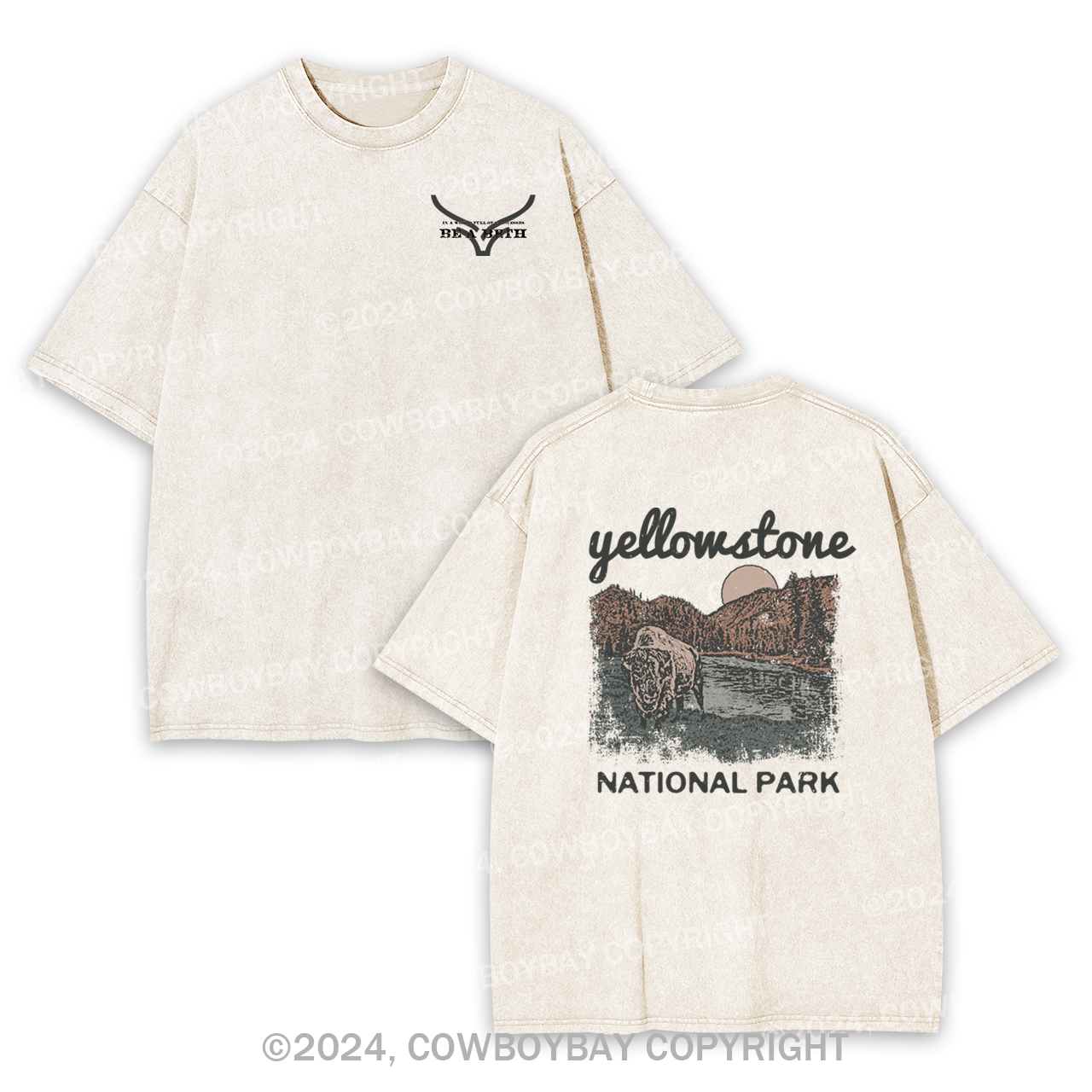 Midwest American Buffalo Sunset Garment-dye Tees