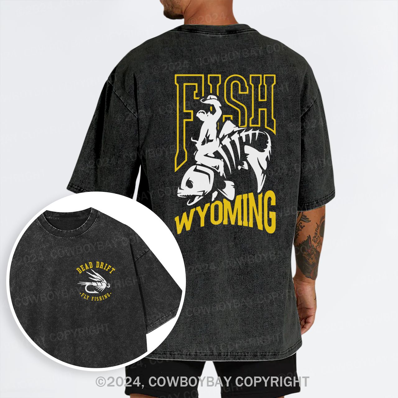 Dead Drift Fly Bucking Trou Garment-dye Tees