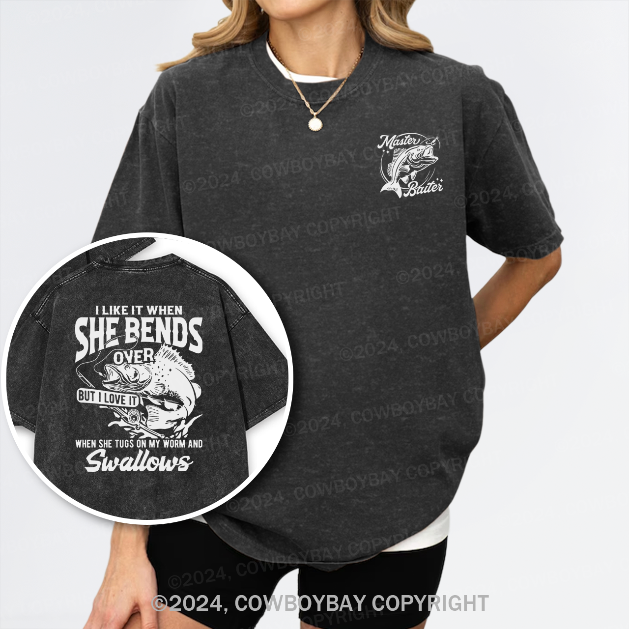 I Like When She, Bends Over Garment-dye Tees