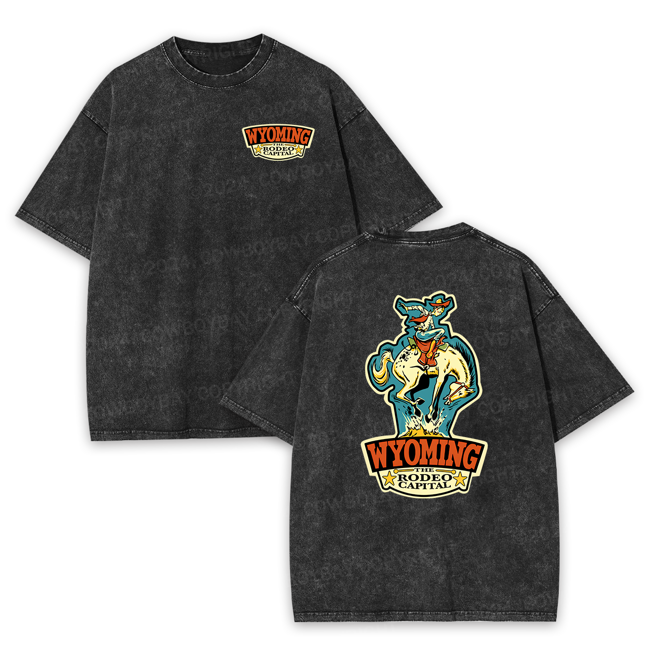 Wyoming Rodeo Capital Garment-dye Tees