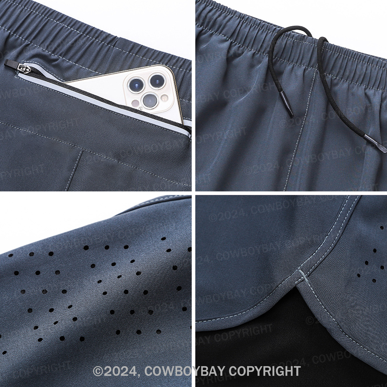 Men's —Fake Two Sports Shorts