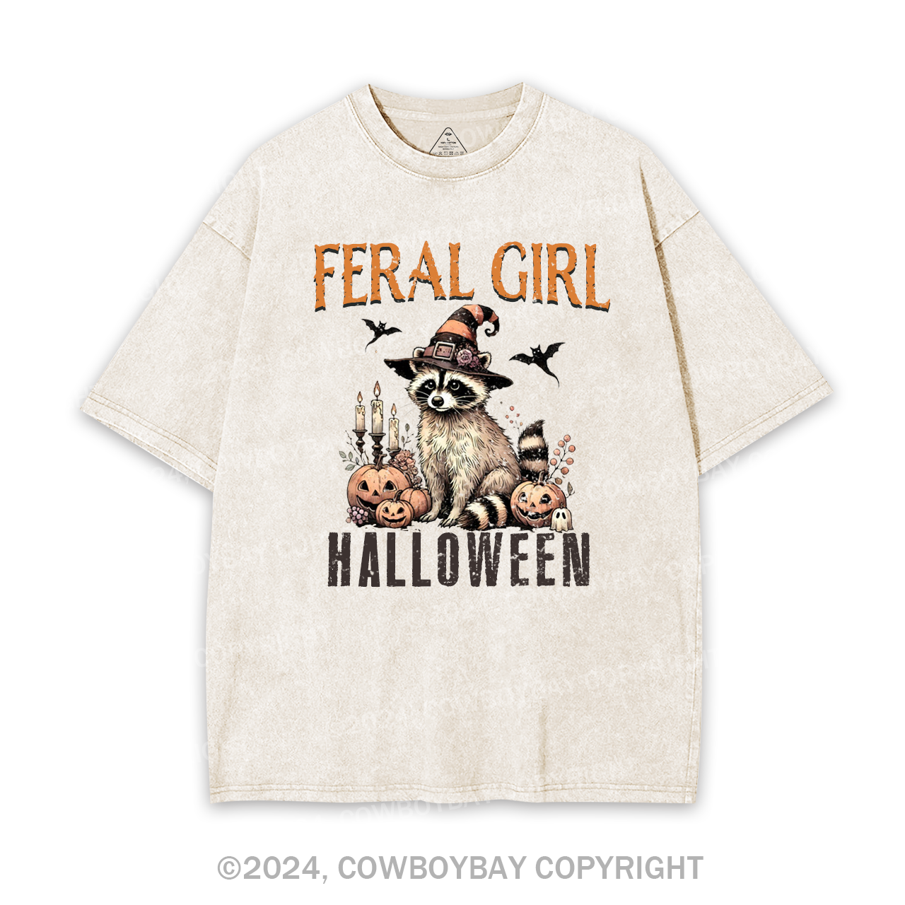Feral Raccoon Halloween Garment-dye Tees