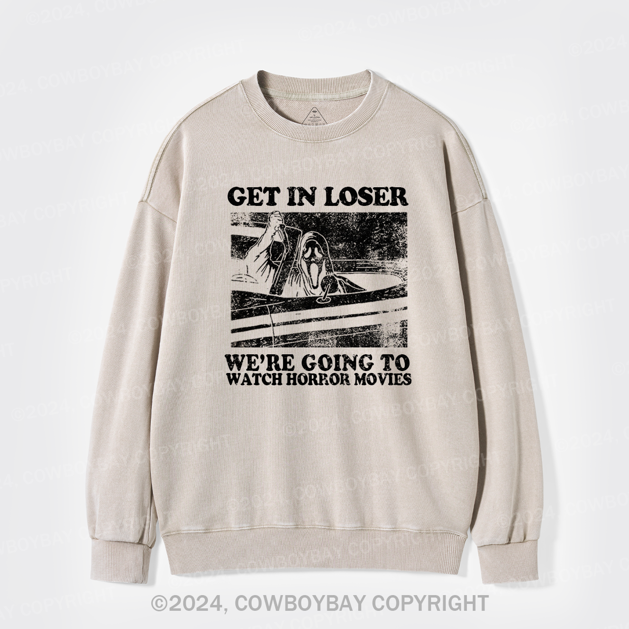 Get In Loser Halloween  Washed Sweatshirts