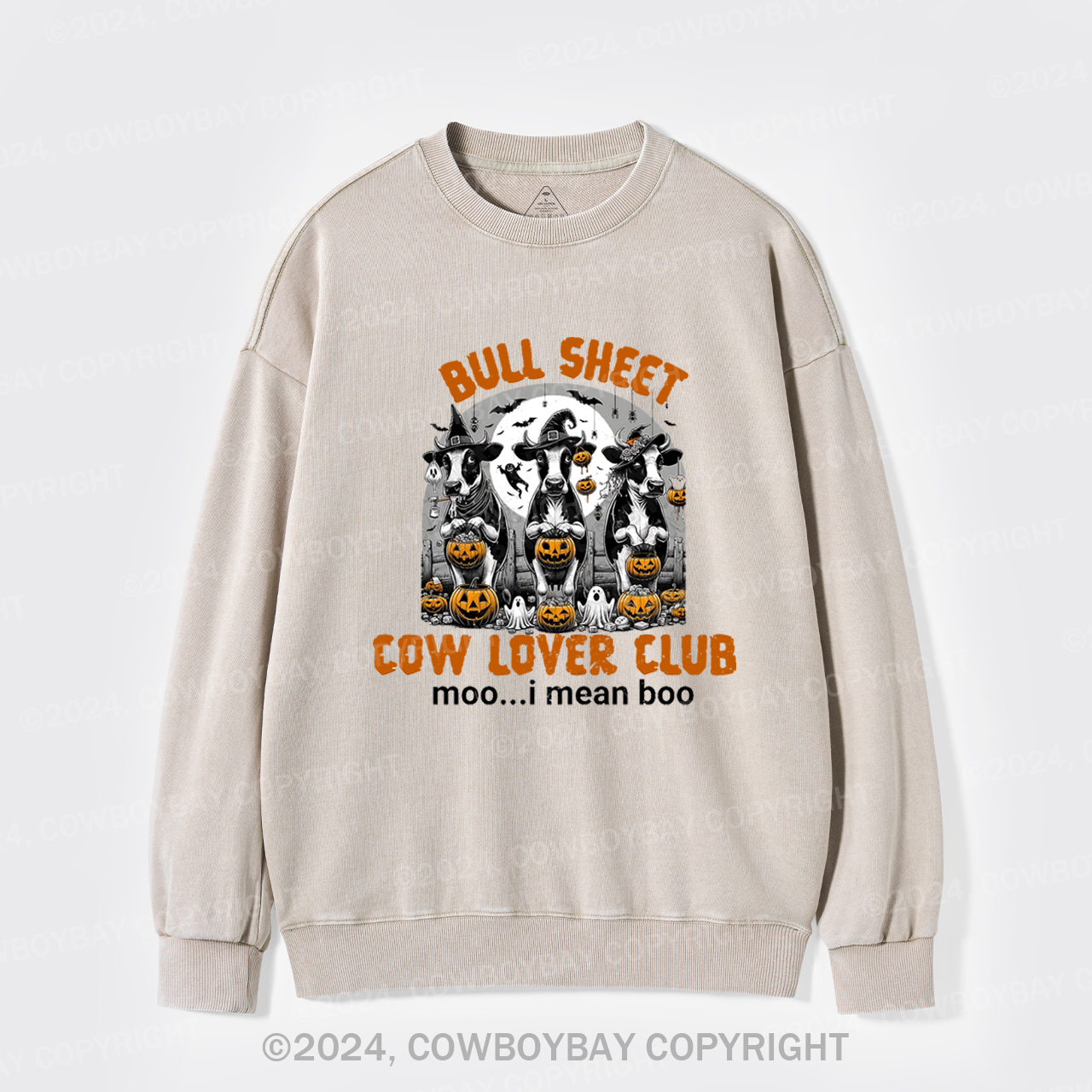 Bull Sheet Halloween Washed Sweatshirts