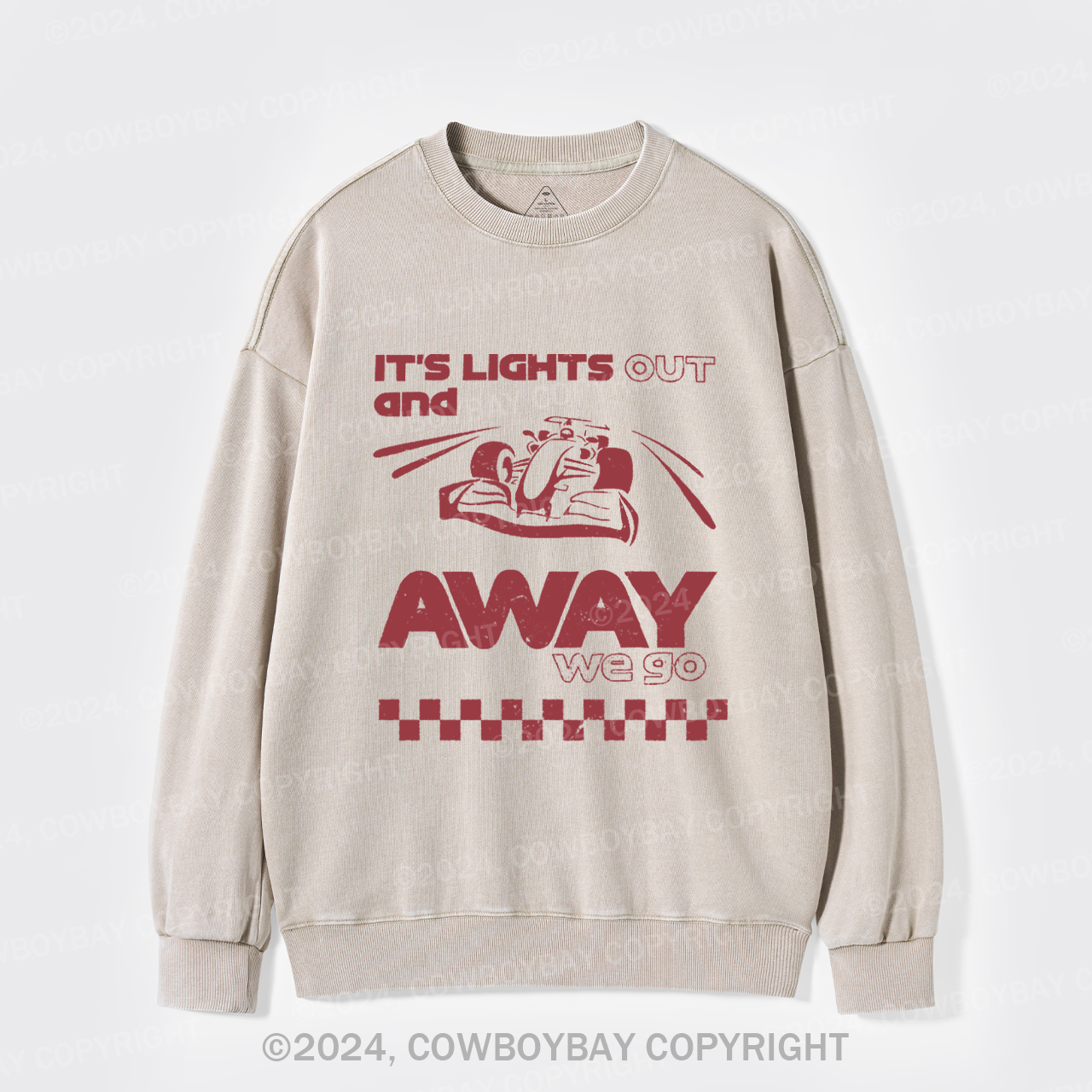 Its Lights Out And Away We Go Washed Sweatshirts