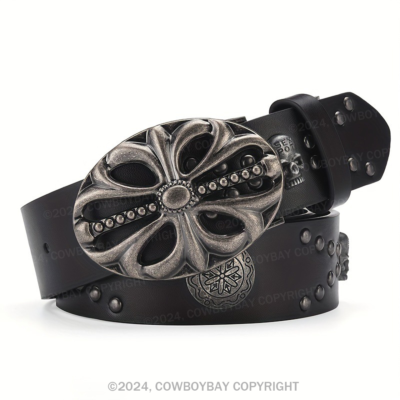 Vintage Cowboy Punk Skull Belt
