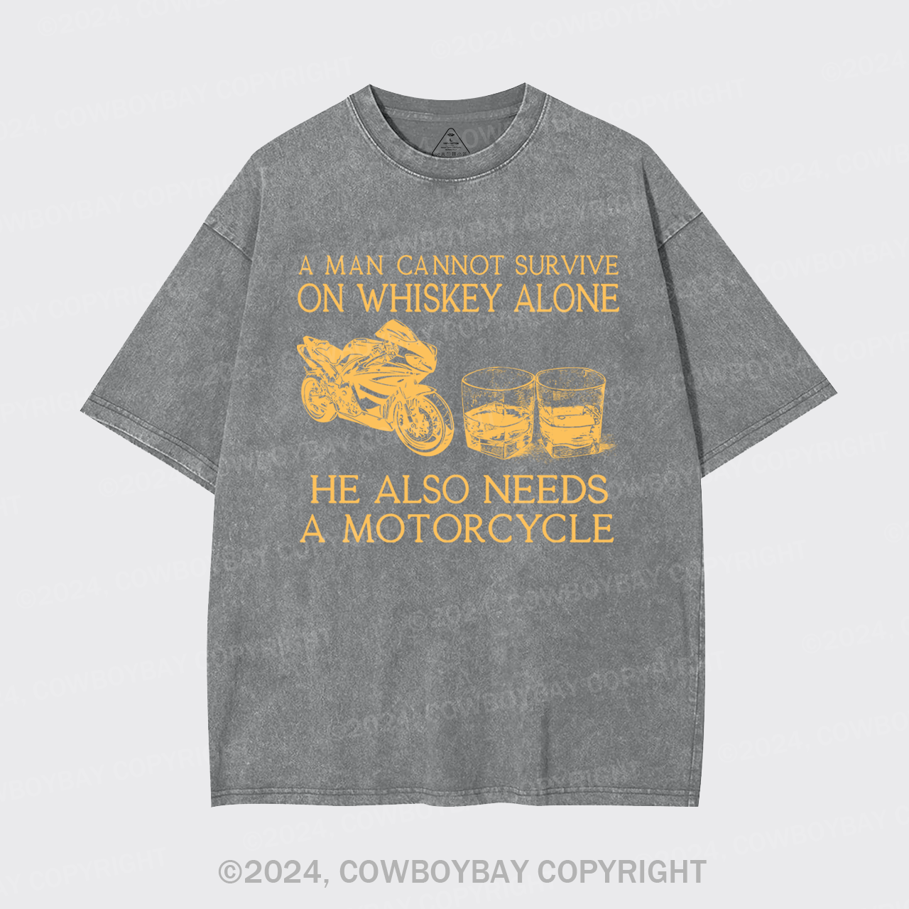 Whisky And Motorbike Garment-dye Tees