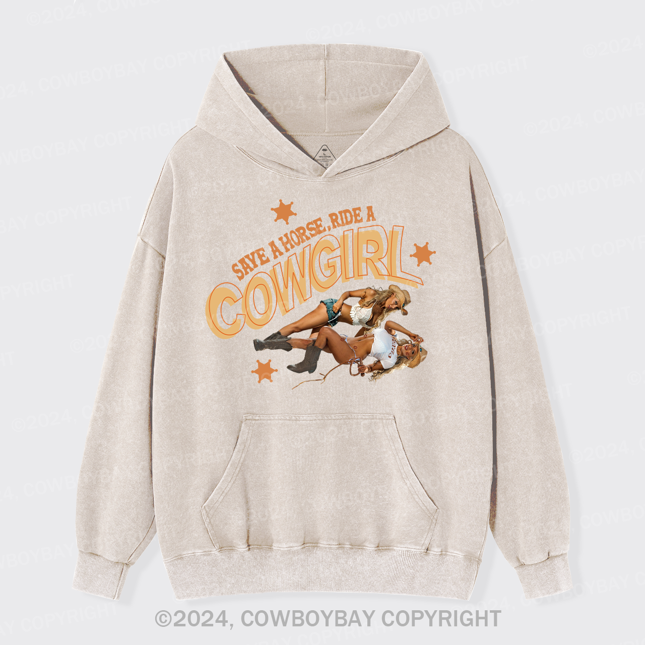 Save A Horse Ride A Cowgirl Garment-Dye Hoodies