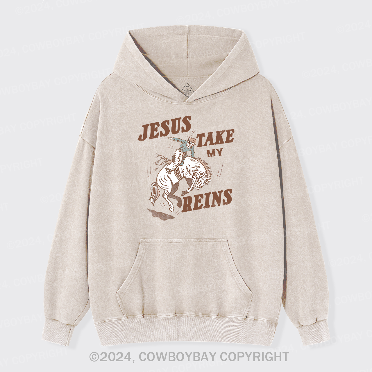 Jesus Take My Reins Garment-Dye Hoodies