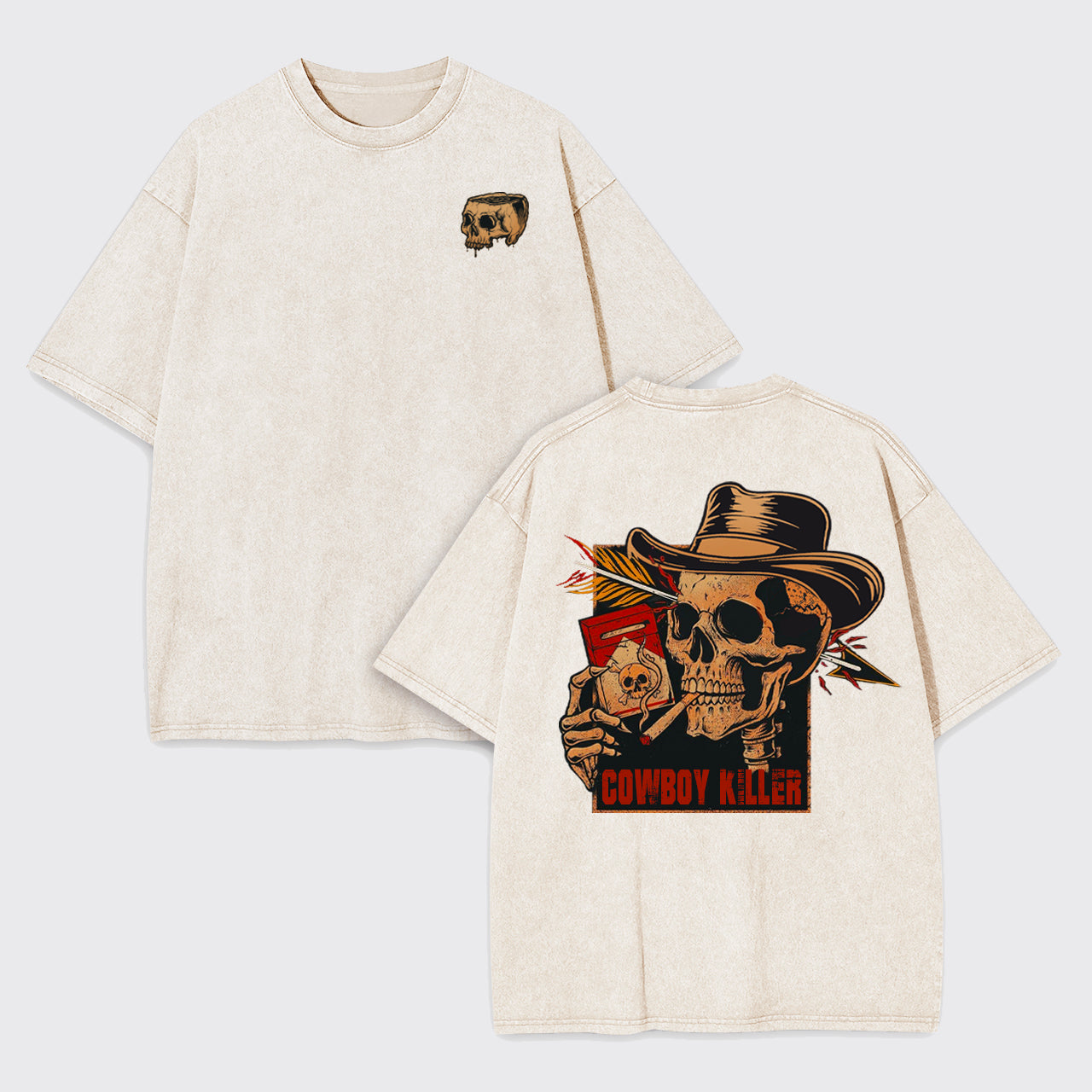 Skull Cowboy-Cowboy Killer Garment-dye Tees