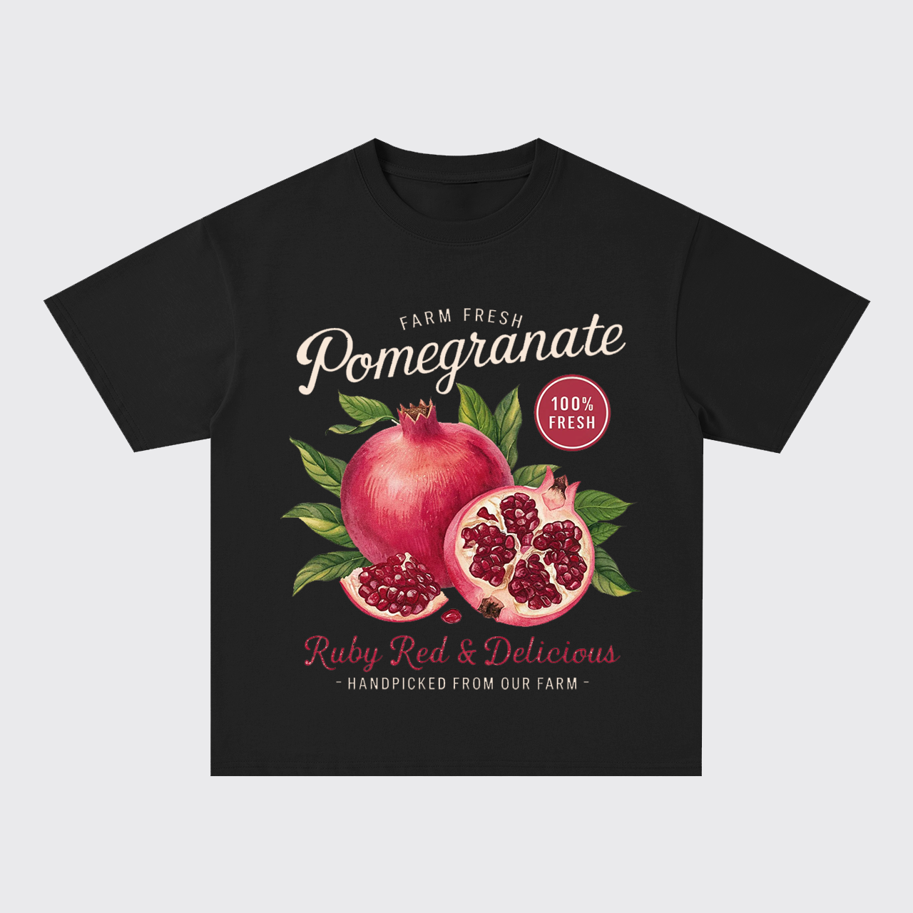 Retro Style-Fresh Pomegranate Oversize T-Shirts