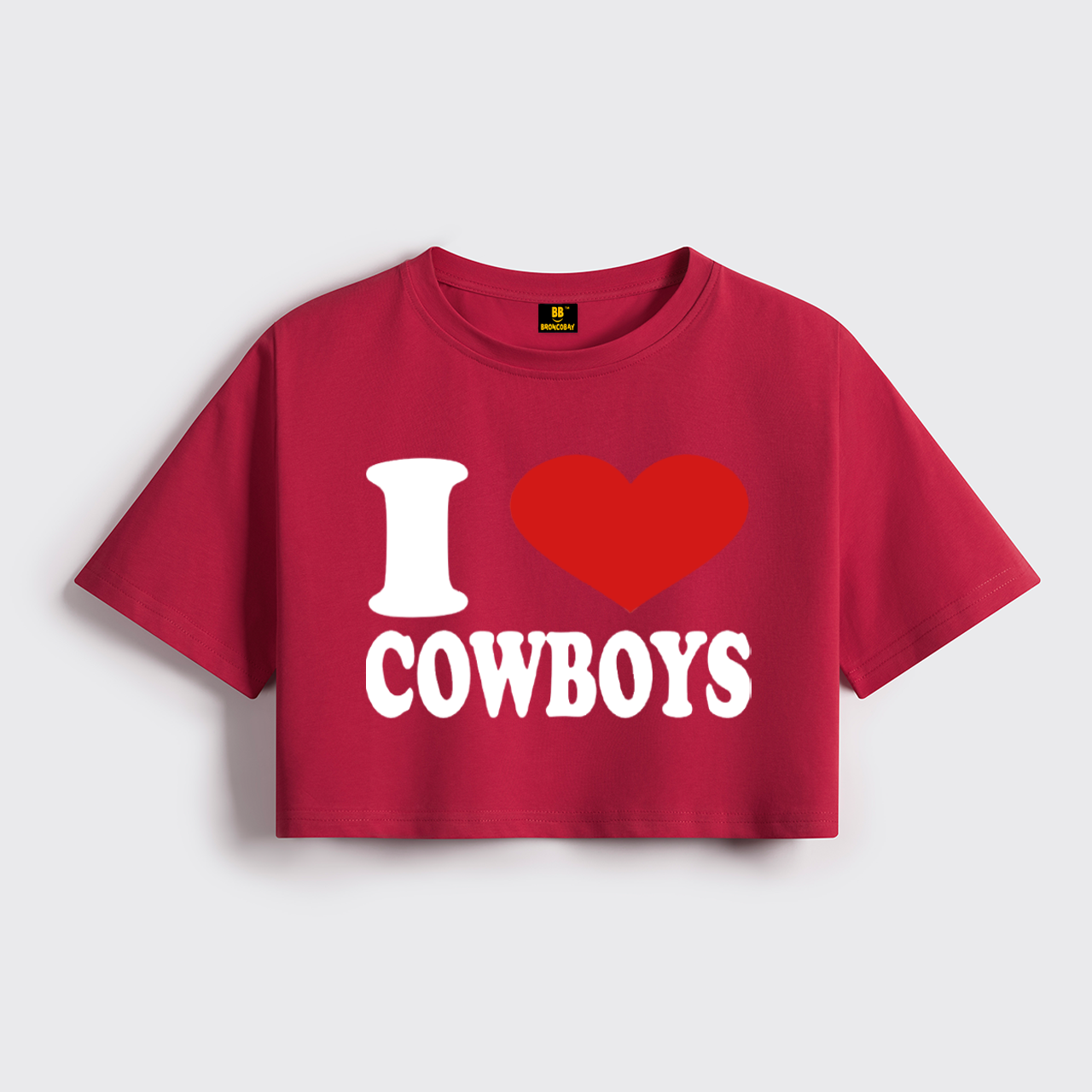 I Love Cowboys Cropped Boxy Tee