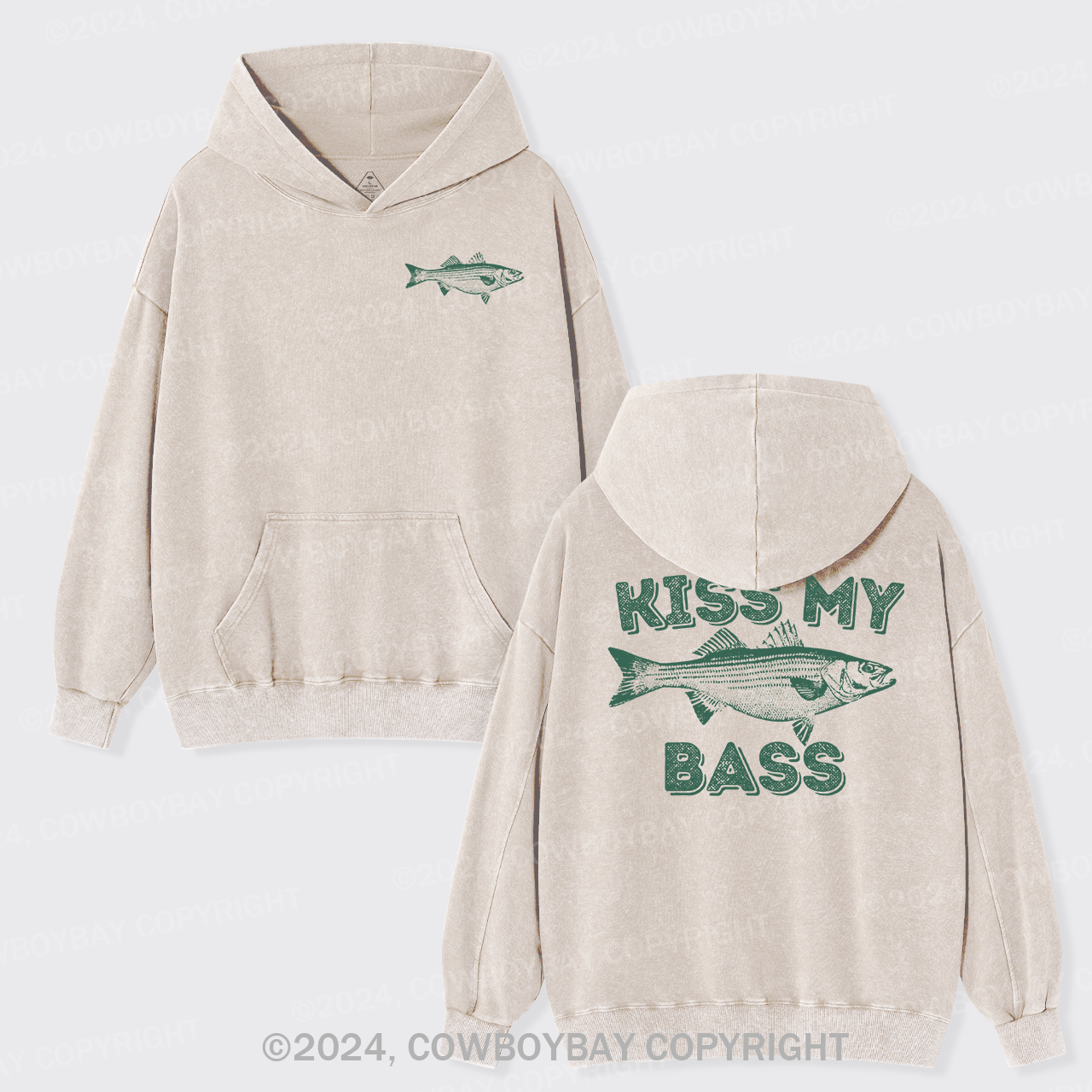 Kiss My Bass Garment-Dye Hoodies