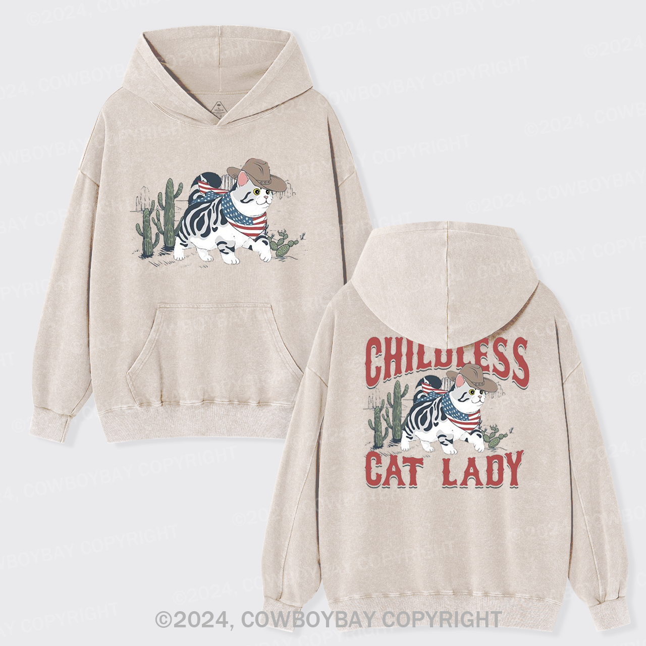 Childless Cat Lady Garment-Dye Hoodies