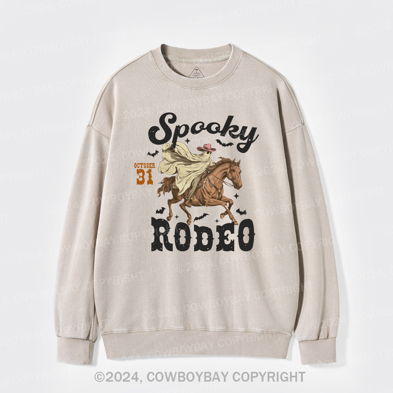 Spooky Rodeo Western Halloween Washed Sweatshirts