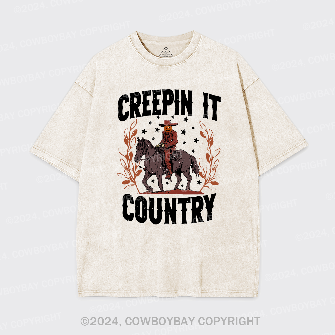 Halloween,Creepin It Country Western Garment-dye Tees