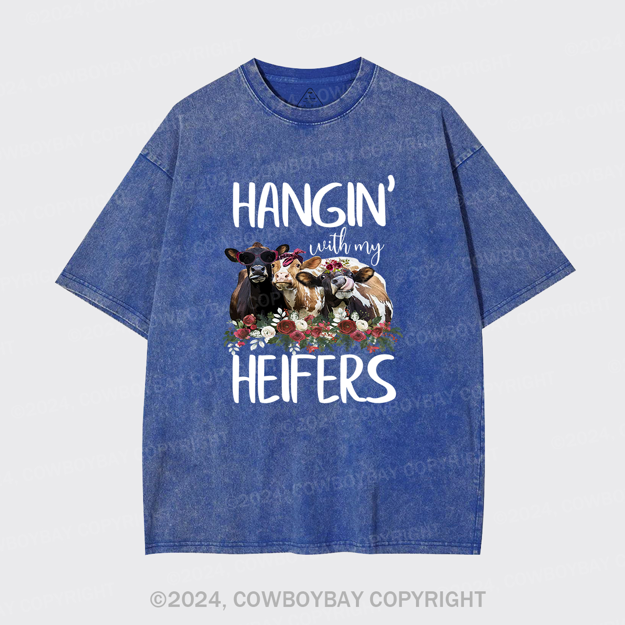 Hanging with my Heifers Country Cowboy Garment-dye Tees