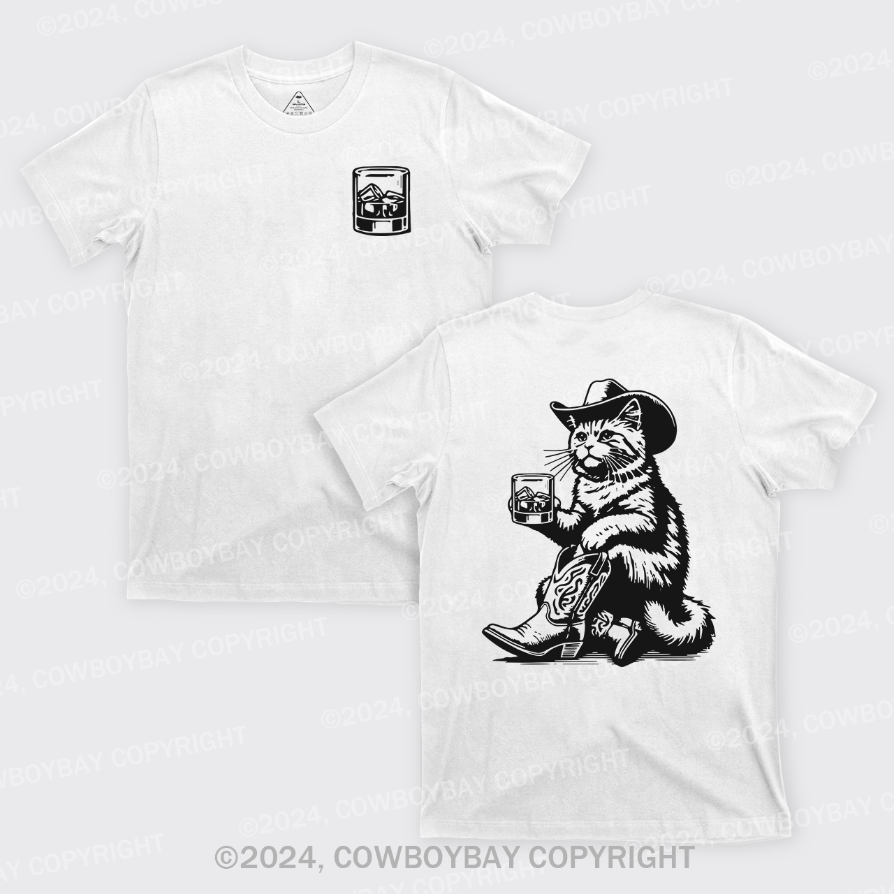 Whiskey Cowboy Cat T-Shirts