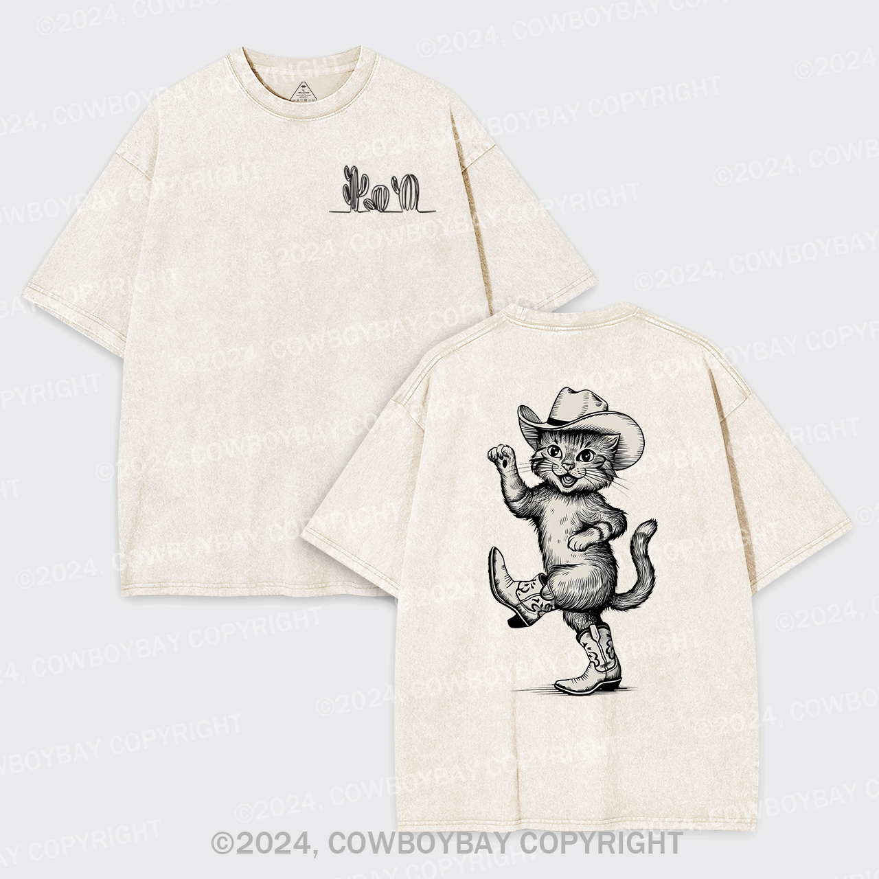 Dancing Cowboy Cat Garment-dye Tees