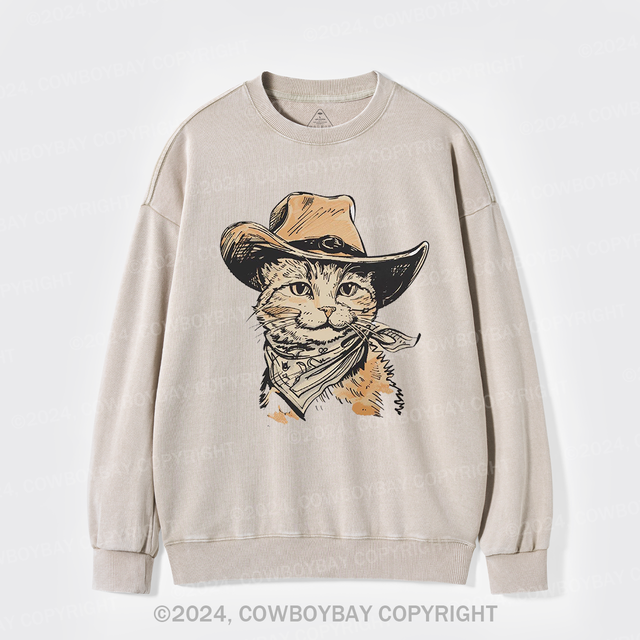 Cowboy Cats From The Wilderness Washed Sweatshirts