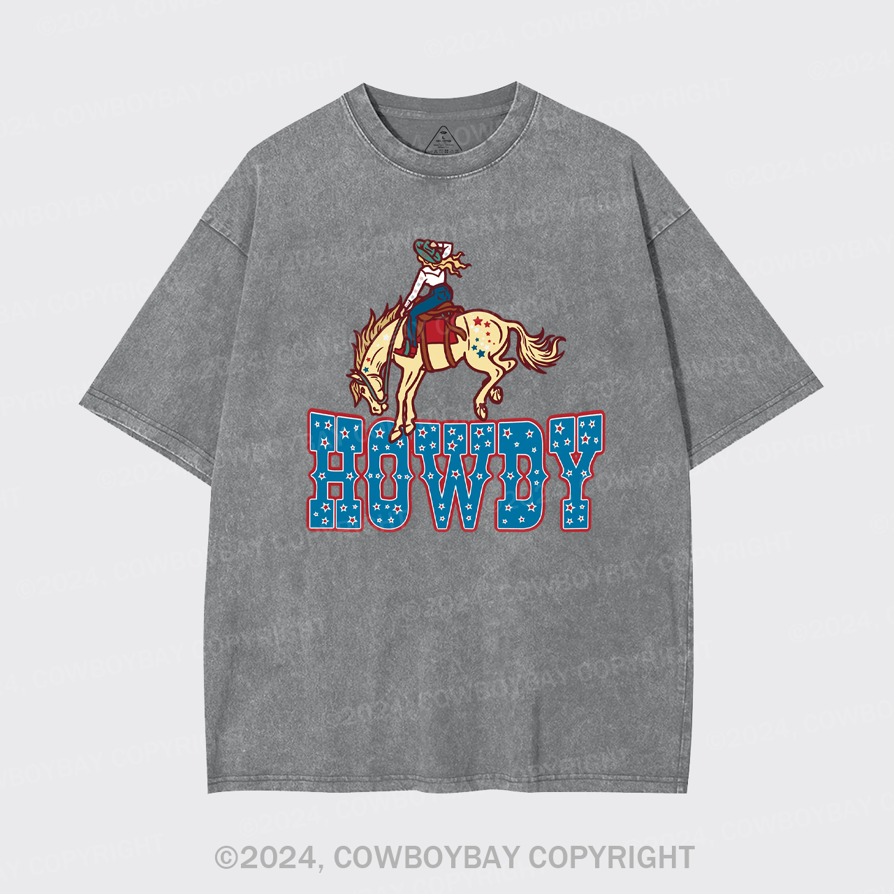 Howdy America Cowgirl Retro Cowboy Garment-dye Tees