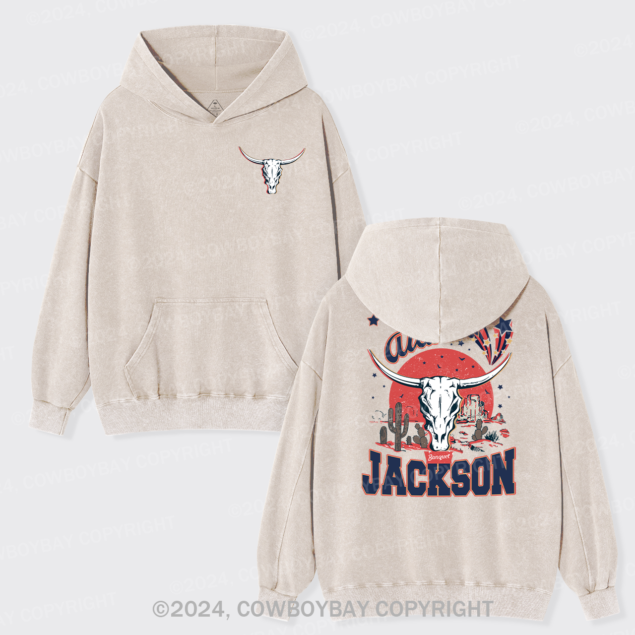 Alan Jackson Bullhead Garment-Dye Hoodies